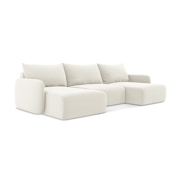 Kreemjas sametdiivanvoodi/nurgadiivan panipaigaga (U-kujuline) Kalena - Makamii-image-2