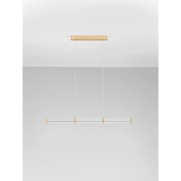 Metallist hämardatav LED-rippvalgusti mattkuldses värvitoonis akrüülklaasist varjuga Pheme - Nova Luce-image-3