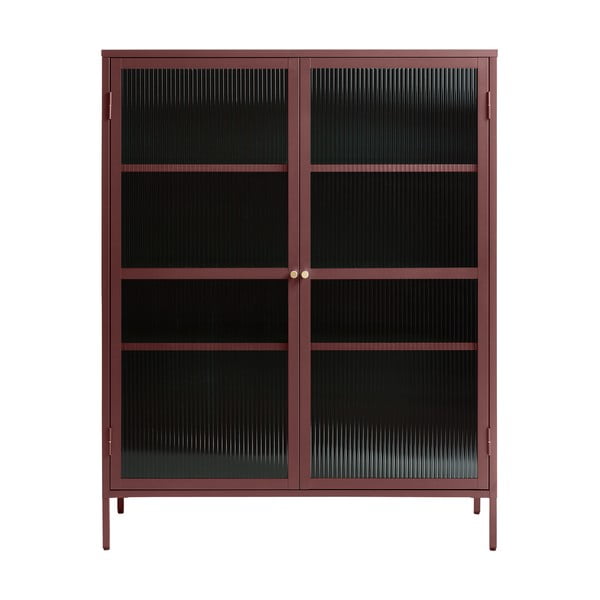 Punane metallist vitriin Bronco, kõrgus 140 cm - Unique Furniture