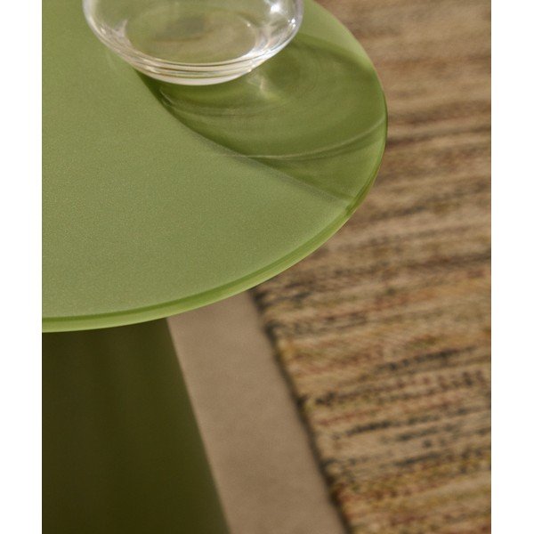 Ümmargune abilaud klaasist pealispinnaga ø 30 cm Wilshire - Kave Home-image-2