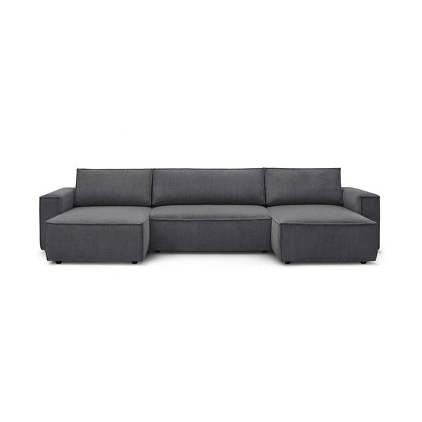 Tumehall velvetist U-kujuline nurgadiivanvoodi Nihad - Bobochic Paris