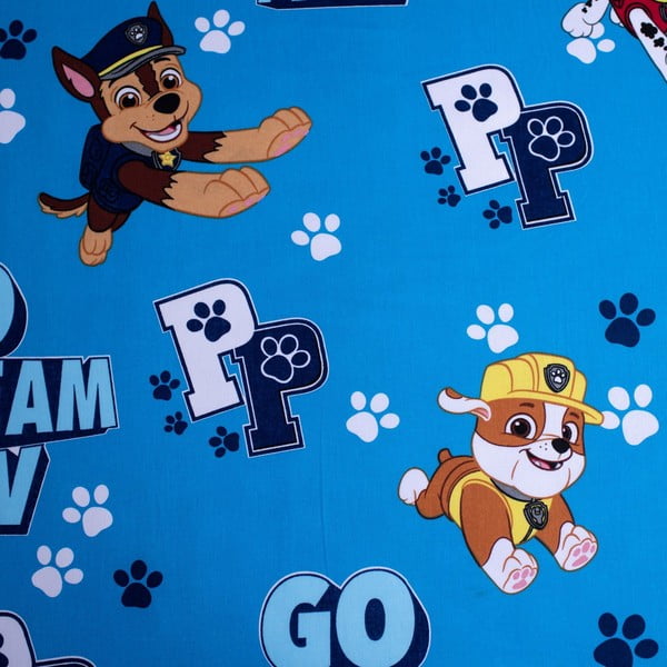 Sinine puuvillane laste lina 90x200 cm Paw Patrol - Jerry Fabrics-image-1