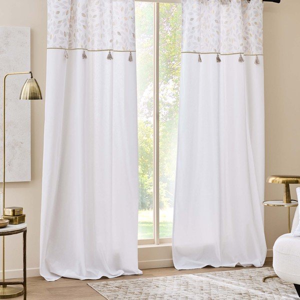 Valge puuvillaseguga kardin 140x240 cm Duchesse - douceur d'intérieur-image-3