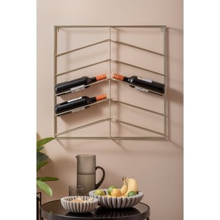 Kuldne metallist seinale paigaldatav veiniriiul, 10le pudelile 67x66x7,5 cm Cuadro - PT LIVING