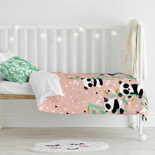 Laste puuvillane voodipesu , 115 x 145 cm Panda Garden - Moshi Moshi-image-1