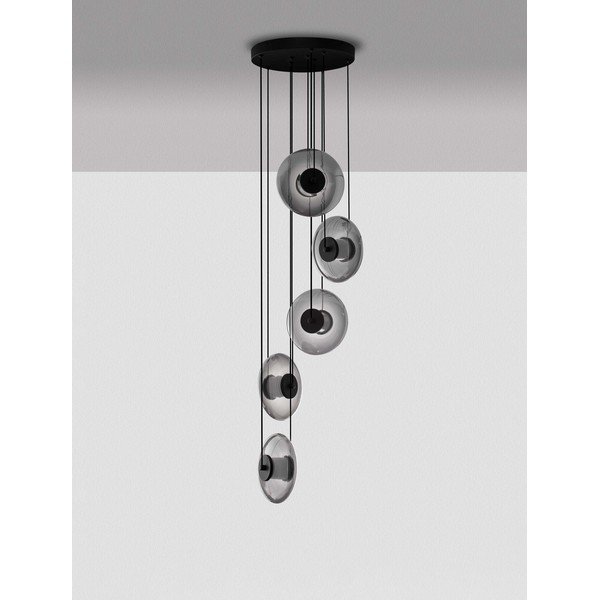 Mattmust klaasist hämardatav LED-rippvalgusti ø 40 cm Ballet - Nova Luce-image-4