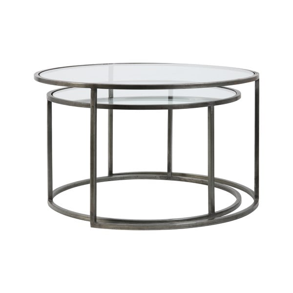 Hallist klaasist ümmargused kohvilaudad 2 tk ø 75 cm Duarte - Light & Living-image-3