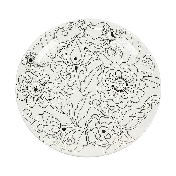 Porcelánový talíř k vymalování Santiago Pons Art & Color Flowers