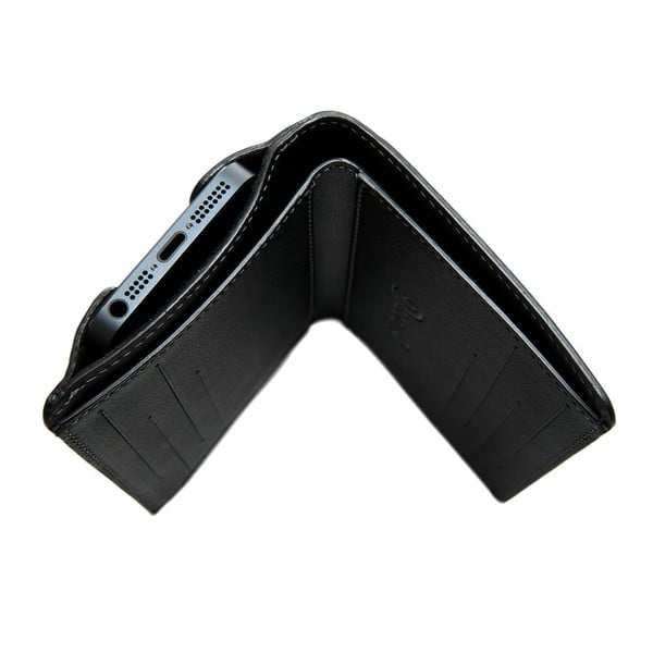 Danny P. kožená peněženka Pocket s kapsou na iPhone 5S Black