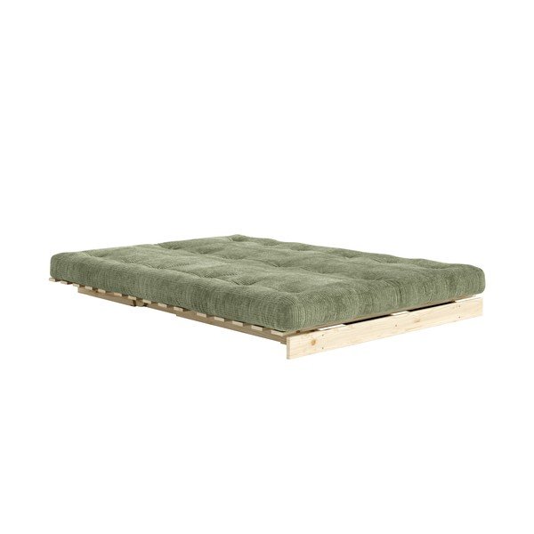 Roheline velvetist diivanvoodi 140 cm Roots - Karup-image-3