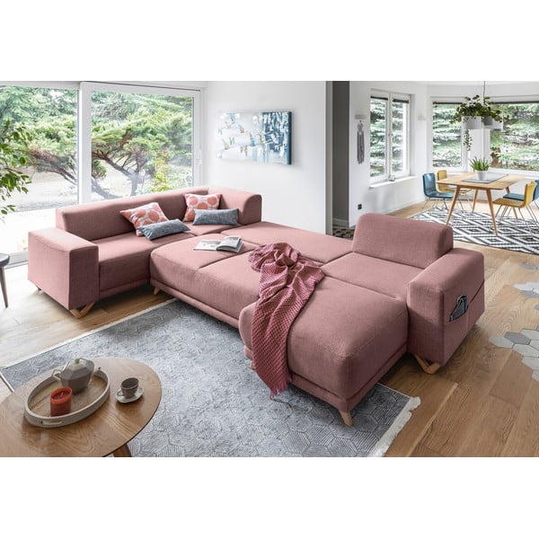 Roosa panipaigaga nurgadiivanvoodi (vasak nurk/"U" kujuline) Classy Sophie – Miuform-image-4