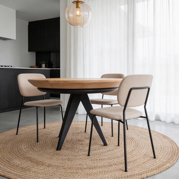 Kokkupandav laud mustade metalljalgadega , ø 120 cm Magnus - Windsor & Co Sofas-image-1