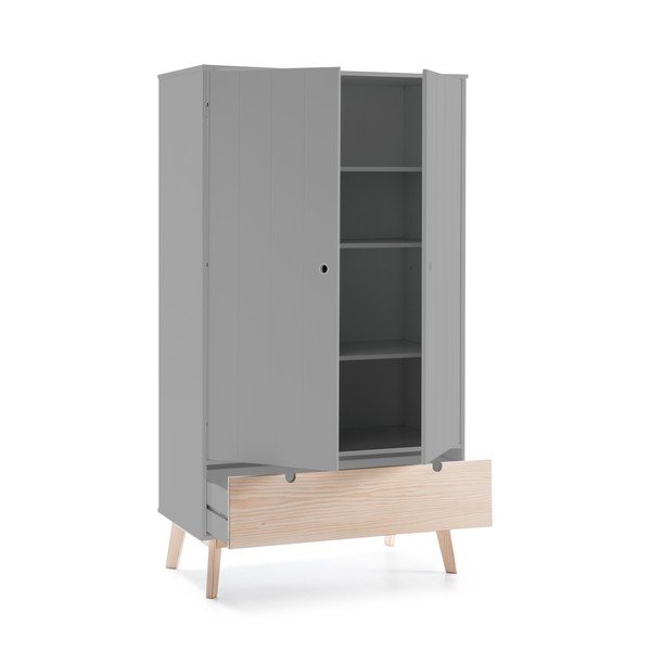 Hall laste riidekapp männipuidust jalgadega Kiara - Marckeric-image-3