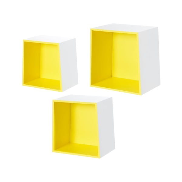 Sada 3 nástěnných polic Furniteam Design-image-2