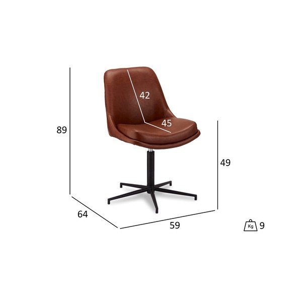 Pracovní otočná židle s potahem z imitace kůže Furnhouse Claudia-image-1