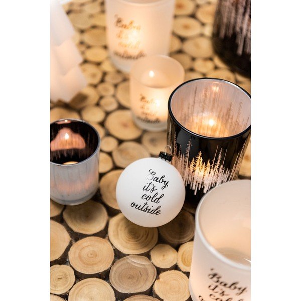 6 valge klaasist jõulukaunistuste komplekt Baby - J-Line-image-1