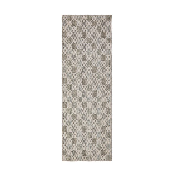 Roheline pestav puuvillaseguga jooksja 80x230 cm Muted Checkerboard - Flair Rugs