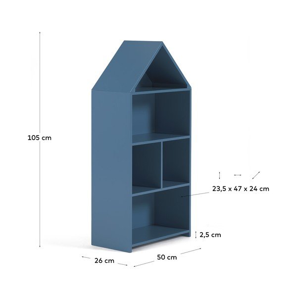Sinine laste raamaturiiul , 50 x 105 cm Celeste - Kave Home-image-4