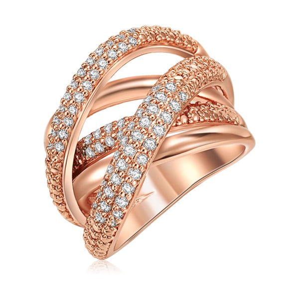 Dámský prsten v barvě růžového zlata Tassioni Barbara, vel. 52
