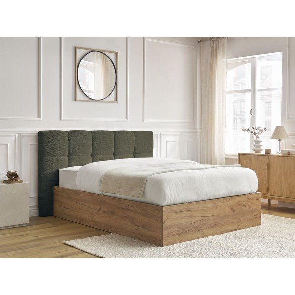 Roheline polsterdatud polsterdatud/puitlaastplaadist kaheinimesevoodi panipaigaga ja liistudest raamiga 180x200 cm Kumo - Bobochic Paris-image-2