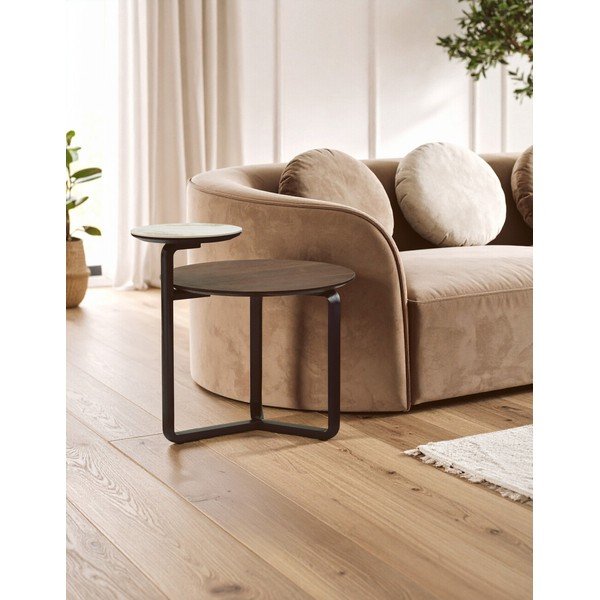 Pruun ümmargune kohvilaud eukalüptipuidust 55x67 cm Imperia - Premier Housewares-image-1