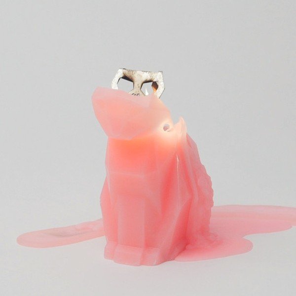 Růžová svíčka Pyropet Kisa-image-1