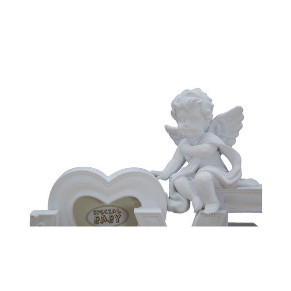 Bílá dekorace s fotorámečkem Mauro Ferretti Baby Love, pro fotografii 5 x 5 cm-image-1