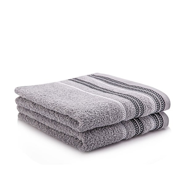 Sada 2 ručníků Hugo Grey, 70x140 cm