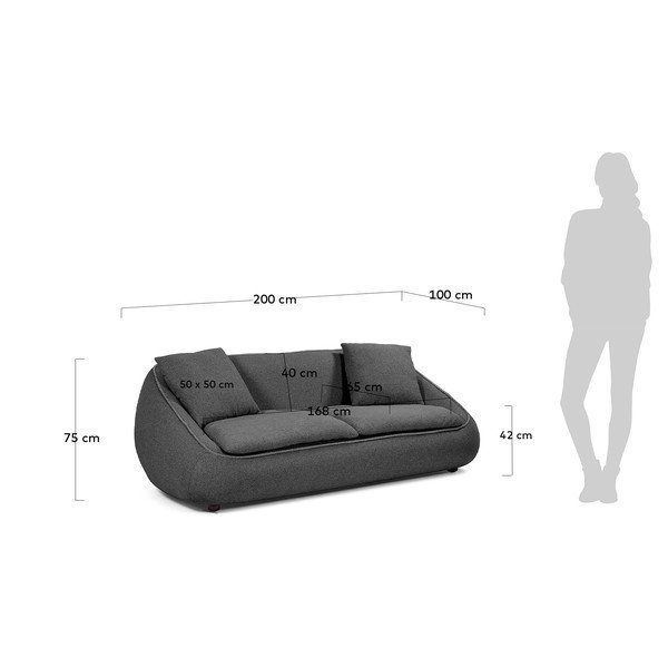 Tumehall diivan , 220 cm Safira - Kave Home-image-4