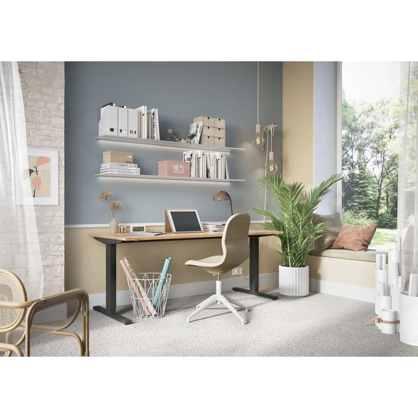 Elektriliselt reguleeritava kõrgusega tammedekooriga töölaud 80x180 cm Lissabon – Germania-image-1