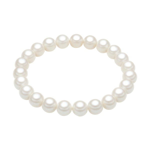 Náramek s bílými perlami Perldesse Muschel, ⌀ 0,8 x délka 21 cm