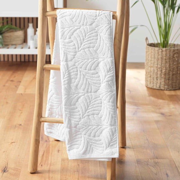 Valge puuvillane froteerätik 70x130 cm Madeira - douceur d'intérieur-image-1