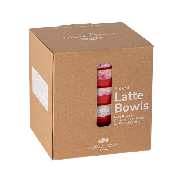 Punased kivikeraamikast kausid 4tk komplektis ø 15 cm Latte - Costa Nova-image-3