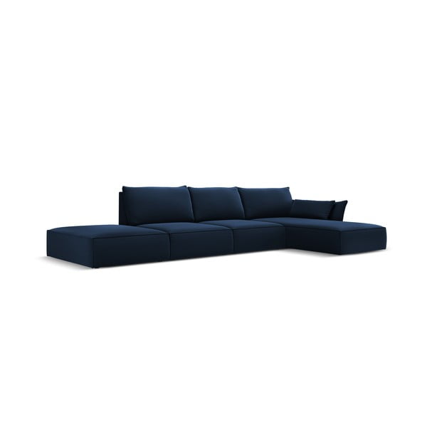 Tumesinine sametist nurgadiivan (parem nurk) Vanda - Mazzini Sofas-image-2