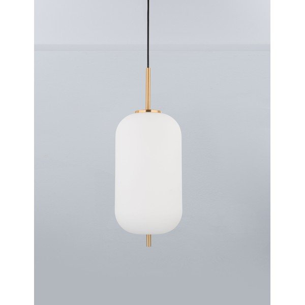 Valge/messingvärvi klaasist ripplamp ø 22 cm Lato - Nova Luce-image-1