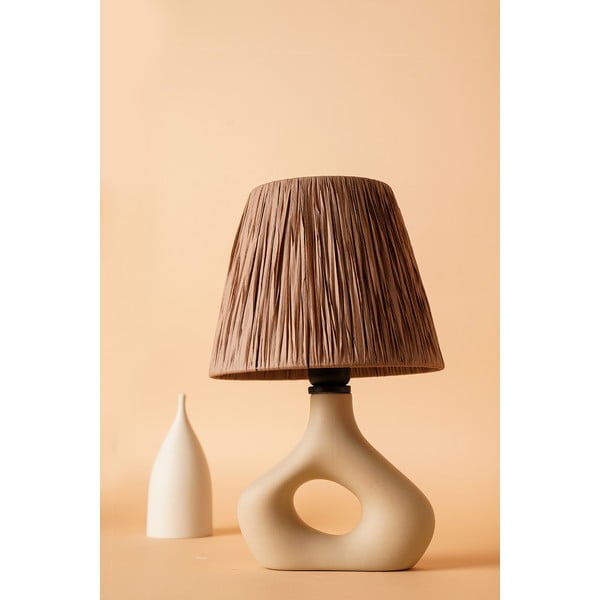 Beež lauavalgusti paberpunutisest varjuga (kõrgus 40 cm) - Opviq lights-image-1