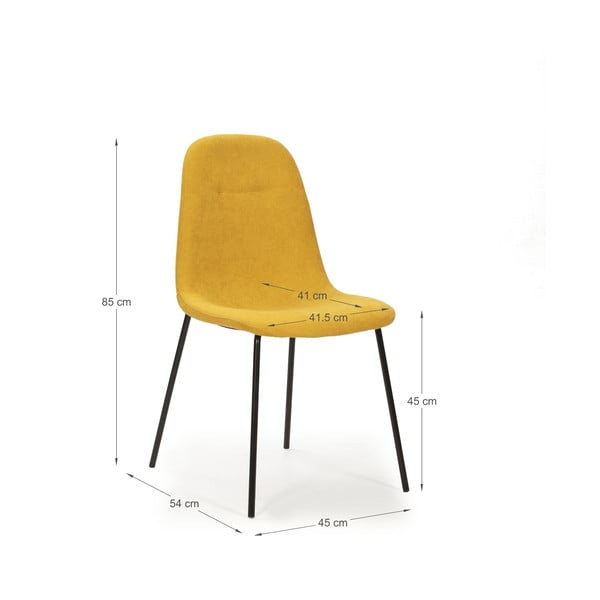 Kollased söögitoolid 4tk komplektis Renne - Marckeric-image-4