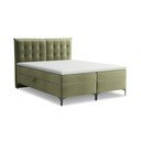 Roheline boxspring voodi panipaigaga 160x200 cm Mikana – Makamii