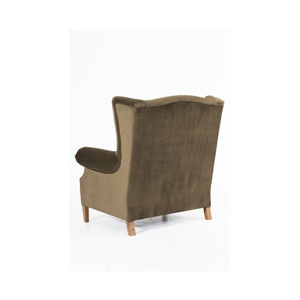 Béžové sametové křeslo ušák Max Winzer Harvey Velvet-image-2