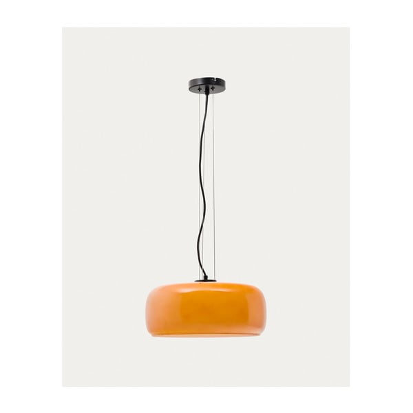 Oranž LED-rippvalgusti klaasist varjuga ø 38 cm Reig - Kave Home-image-3