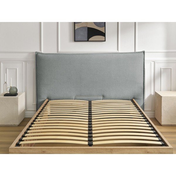 Helehall polsterdatud/puitlaastplaadist kaheinimesevoodi panipaigaga ja liistudest raamiga 180x200 cm Charlie - Bobochic Paris-image-3