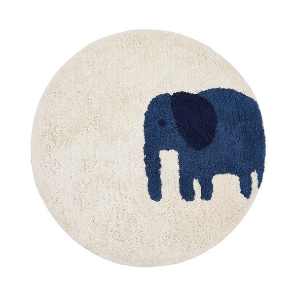 Elevandiluu värvi pestav/käsitsi kootud puuvillane laste vaip ø100 cm Tandani - Kave Home