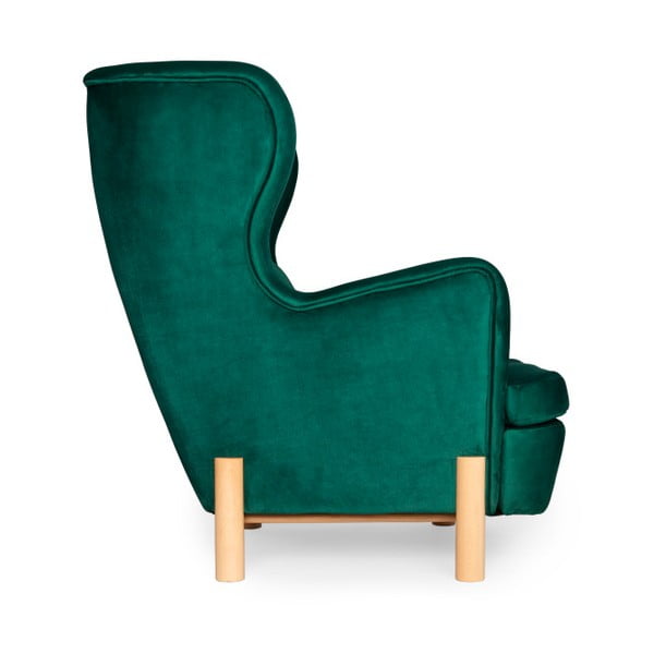 Tmavě zelené křeslo ušák SKANDICA Ingrid Green-image-1
