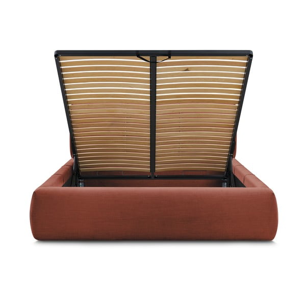 Oranž polsterdatud kaheinimesevoodi koos voodipõhjaga 180x200 cm Vernon - Bobochic Paris-image-4