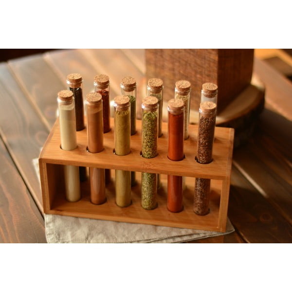 12-osaline maitseainepurkide komplekt koos alusega Vanilla - Bambum-image-1