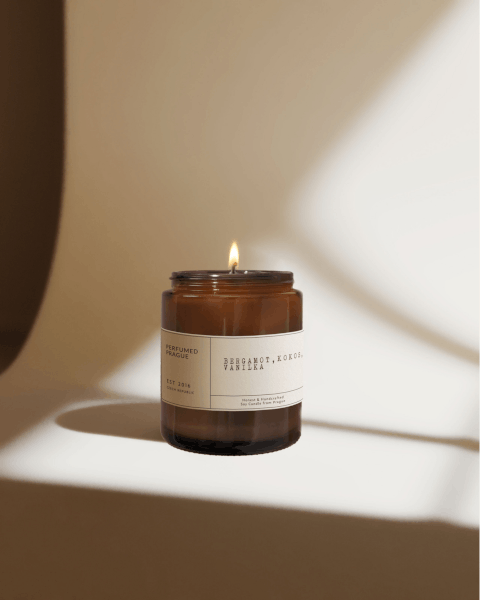 Sojavahaküünal bergamoti ja kookospähkli lõhnaga, põlemisaeg 40 h. - Perfumed Prague-image-3