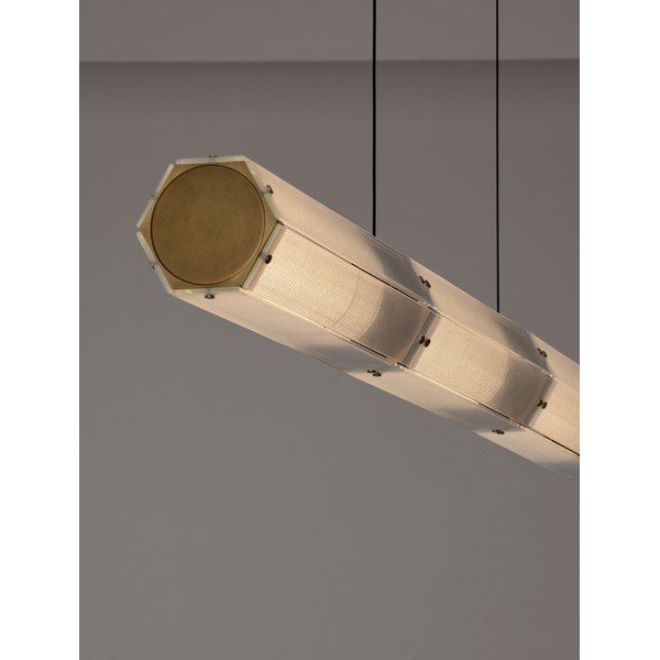 Terasest hämardatav LED-rippvalgusti messingivärvis klaasist varjundiga Essenzo - Nova Luce-image-2