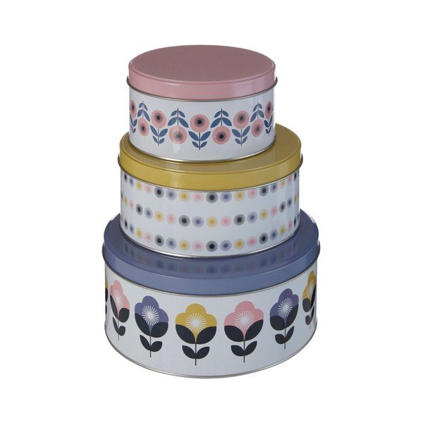 Dekoratiivsed metallist kaanega hoiukarbid 3tk Joni – Premier Housewares-image-1