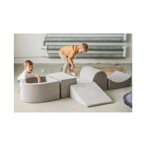 Pruun velvetist-vahtplastist mänguväljak 250x45x30 cm Montessori - Meowbaby-image-1