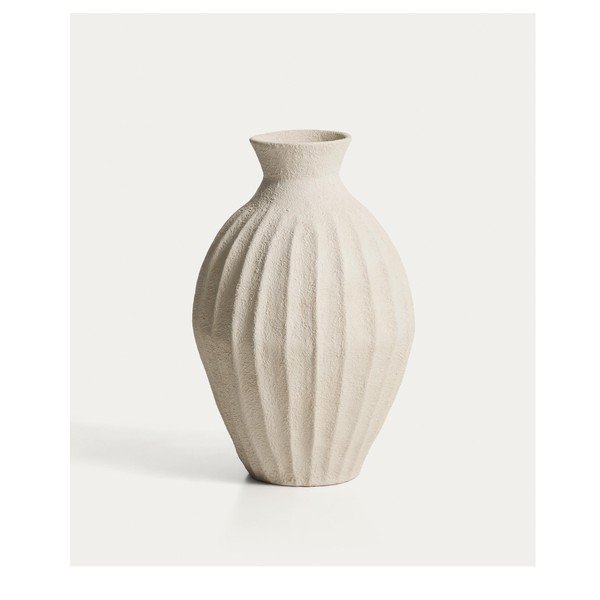 Kreemikas käsitöö/kõrge papjeemašee vaas (kõrgus 67 cm) Arquena - Kave Home